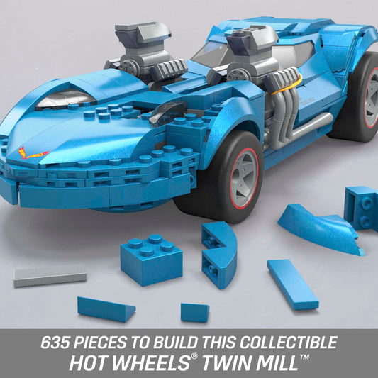 MEGA Hot Wheels Twin Mill Vehicle Building Kit (635 Pieces) For Collectors
